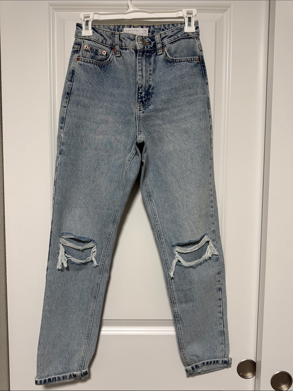 Topshop Jeans Mom High Waist Denim Distressed